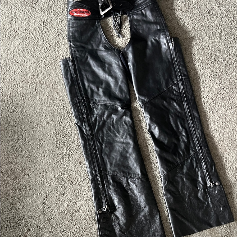Harley-Davidson Black pigskin leather chaps